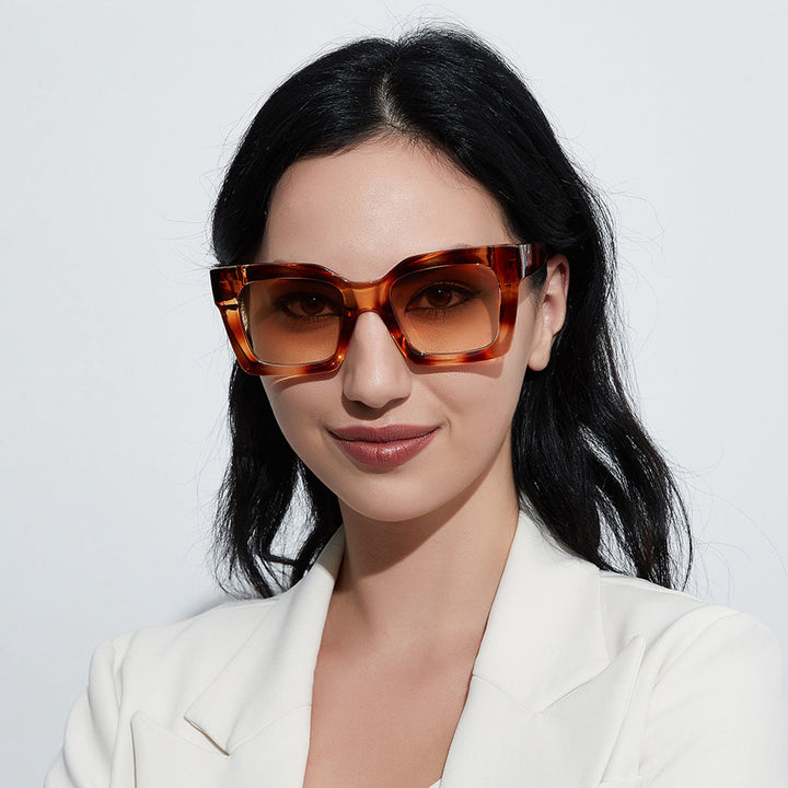 Women's trendy square sunglasses with transparent frame Kalsten