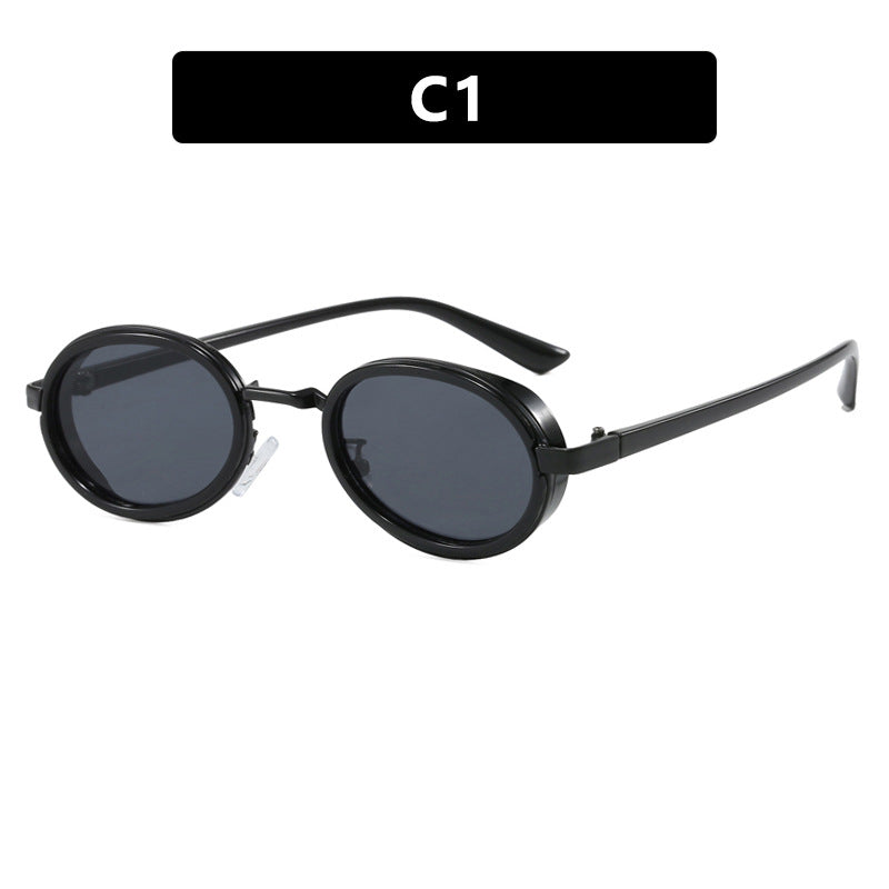 Women's round sunglasses with lightweight lenses and gold accents Kalsten