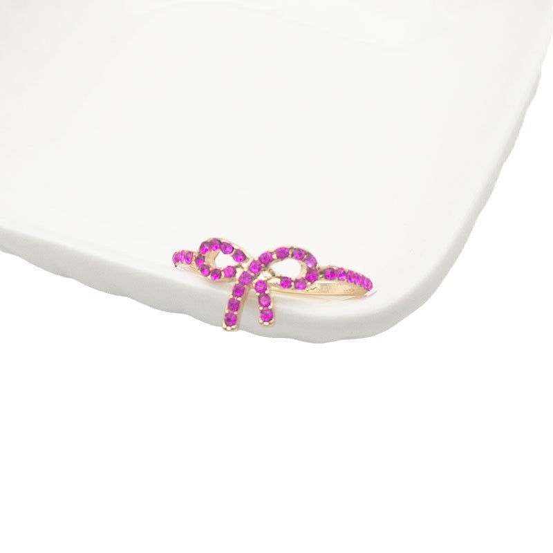 Bow-Designed Stone-Embellished Ring Kalsten