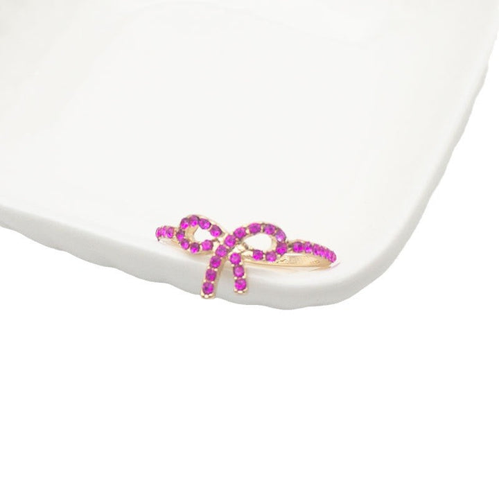 Bow-Designed Stone-Embellished Ring Kalsten