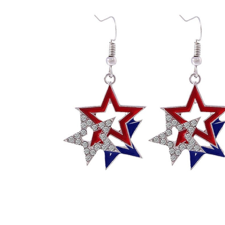 Women's fashionable star earrings with rhinestone accents and enamel pendants Kalsten