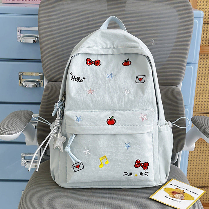Cute Cartoon-Embroidery School Backpack