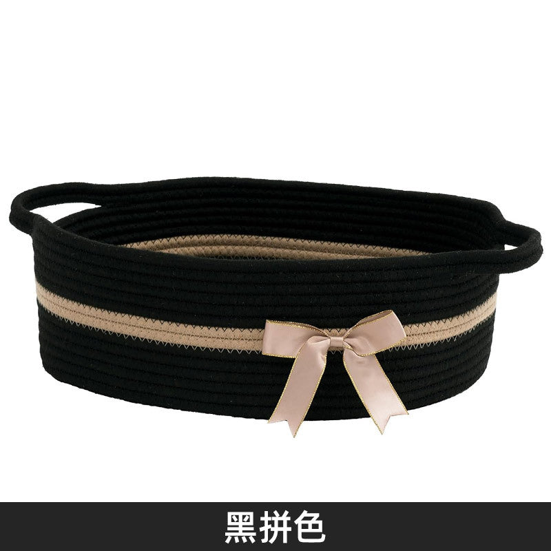 Women's decorative storage basket with bow accent Kalsten