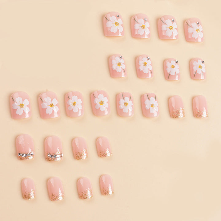 Floral Design Press-On Nail Art Tips Kalsten