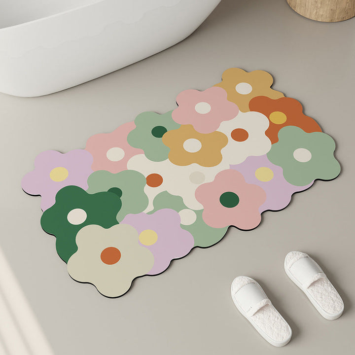 Decorative Floral Pattern Bath Mat Kalsten