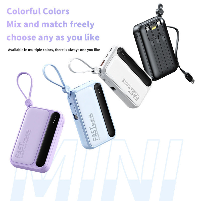 Portable power bank with integrated fast charging ports and multifunctional cable Kalsten