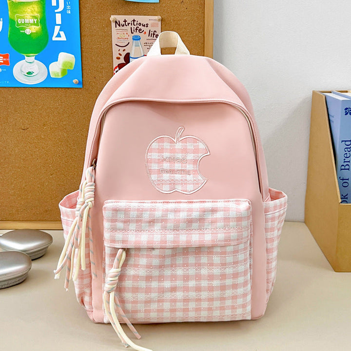 Vintage Style Gingham Patterned Backpack Kalsten