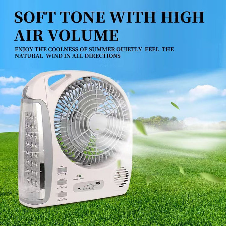 Unisex portable solar-powered fan with LED lamp Kalsten