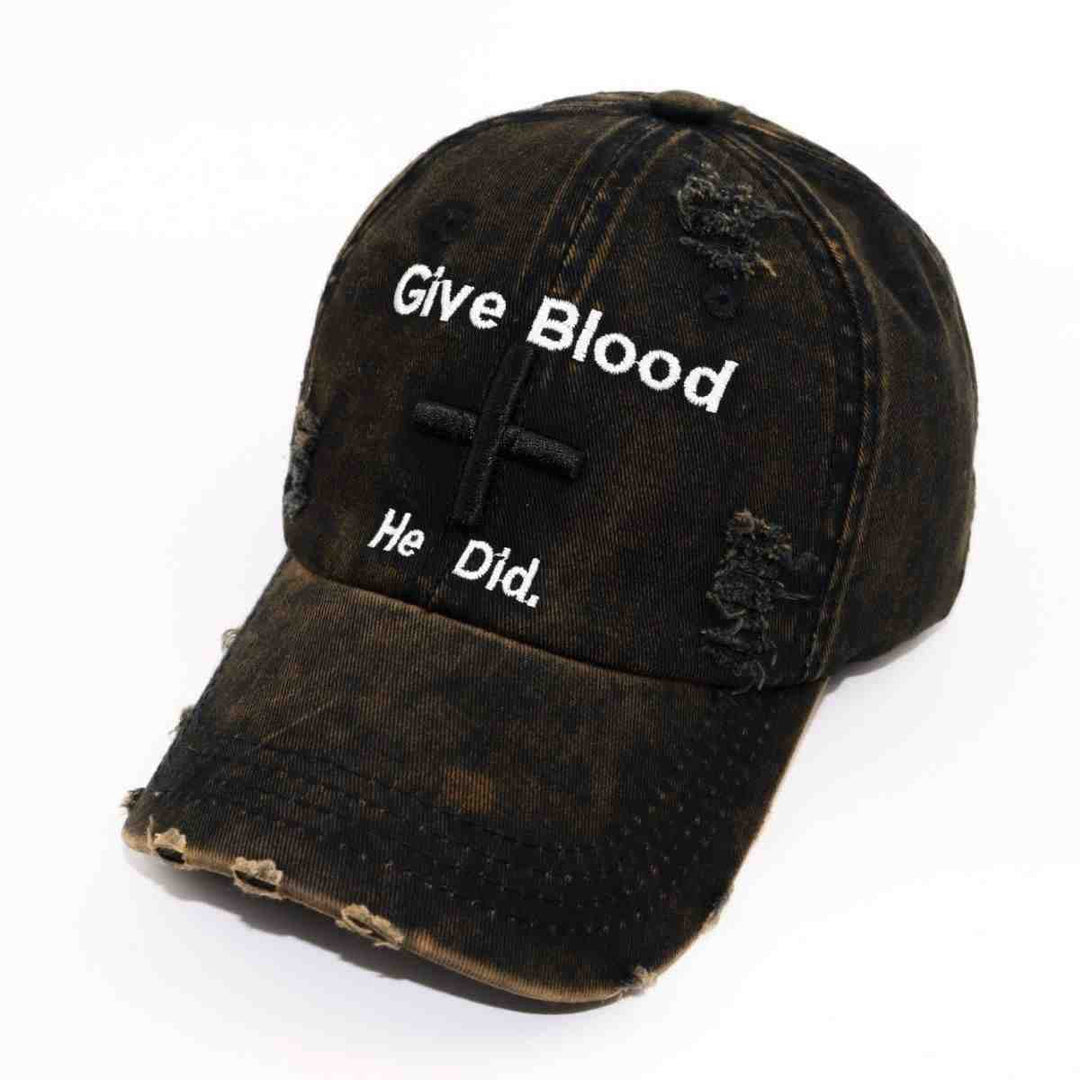 Women's Distressed Graphic Baseball Cap with Inspirational Message Kalsten