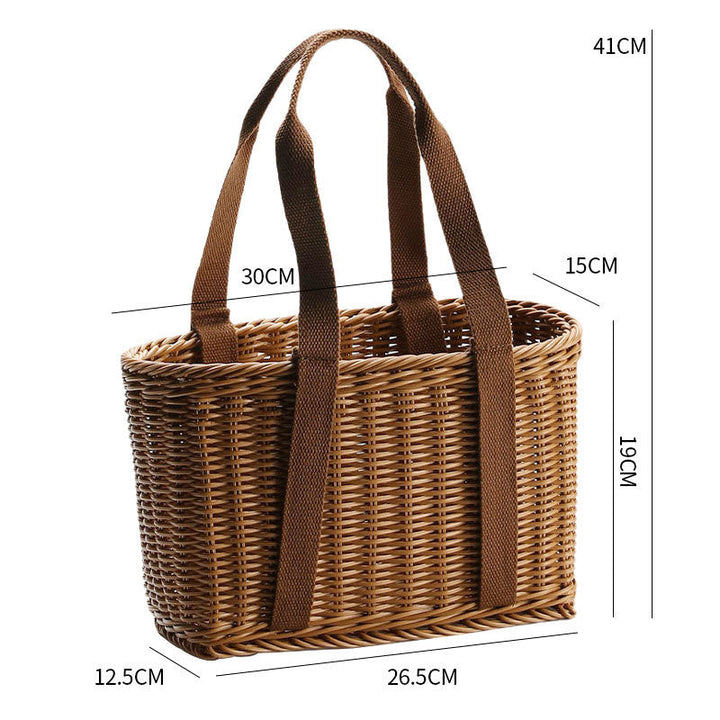 Unisex Handwoven Shopping Basket with Two Handles Kalsten