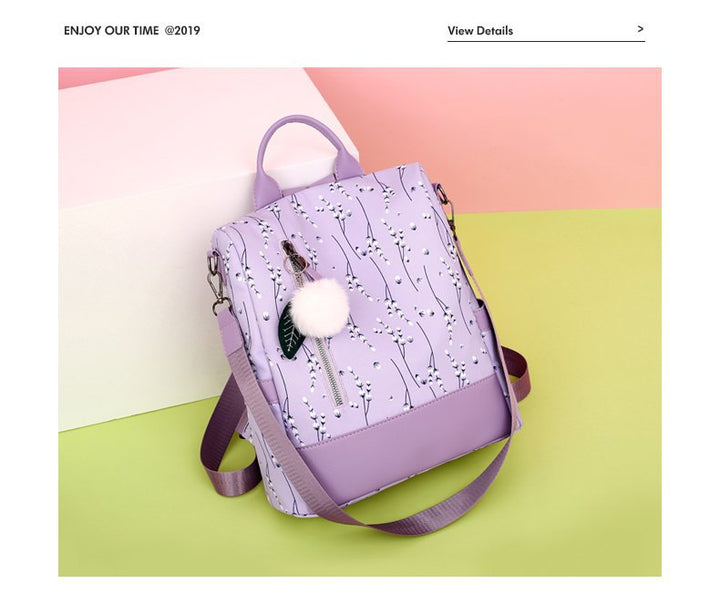 Stylish Floral Print Multi-Compartment Backpack Kalsten