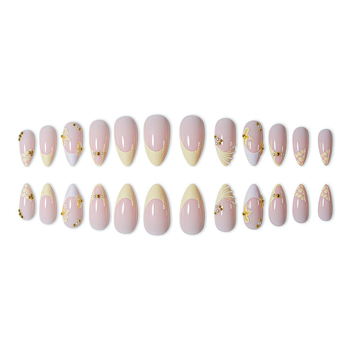 Elegant Natural Floral Press-On Nail Art Kalsten