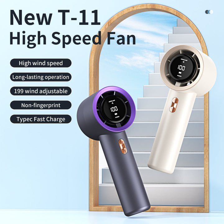 Unisex nan high performance compact rechargeable handheld fan with digital speed display Kalsten