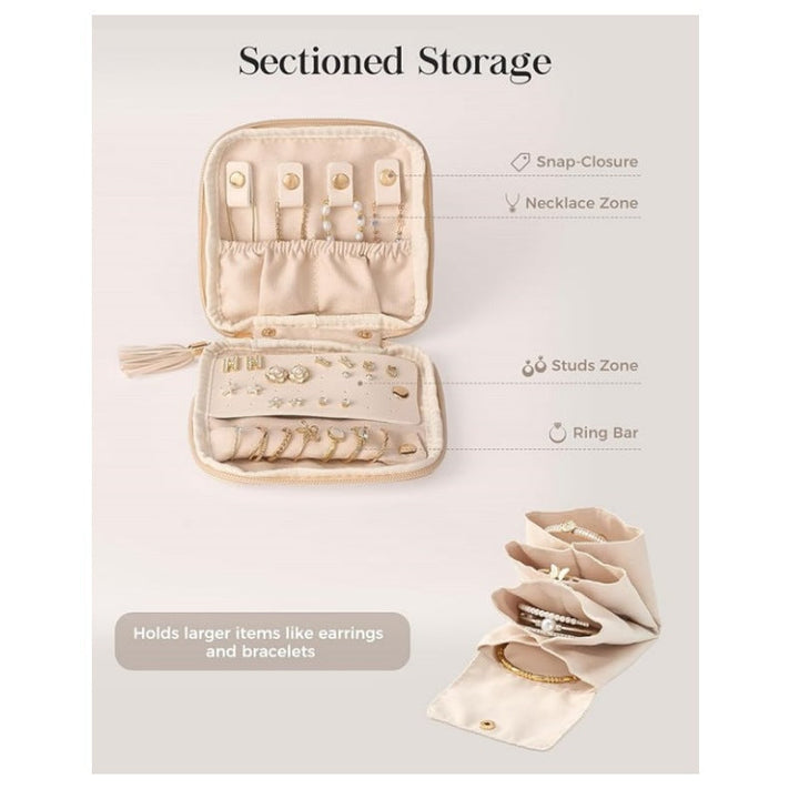 Jewelry Organizer Bag with Multifunctional Interior Layout Kalsten