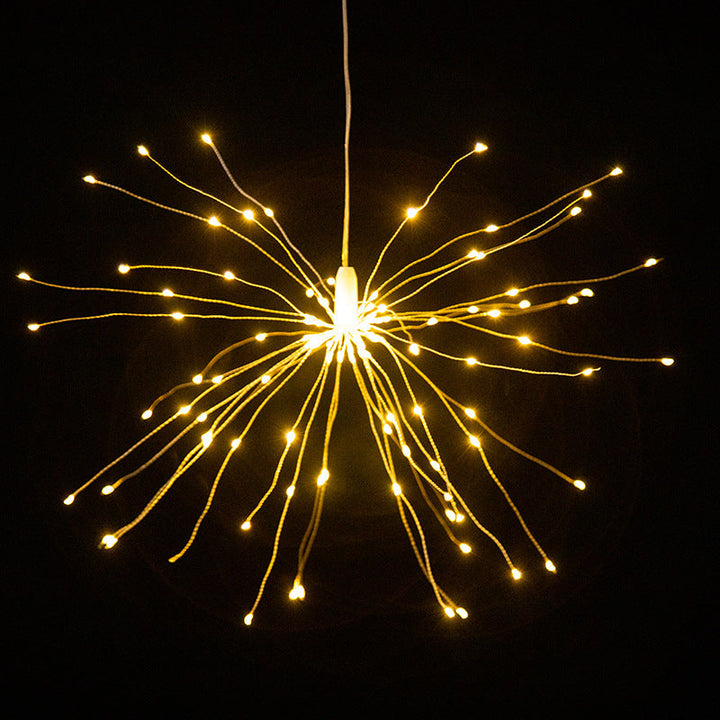 Solar-Powered Starburst Hanging LED Garden Lights With Waterproof Firework-Shaped Clusters And Automatic Dusk-To-Dawn Sensor Kalsten