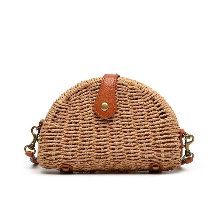 Handcrafted Rattan Bag in Half-Moon Design Kalsten