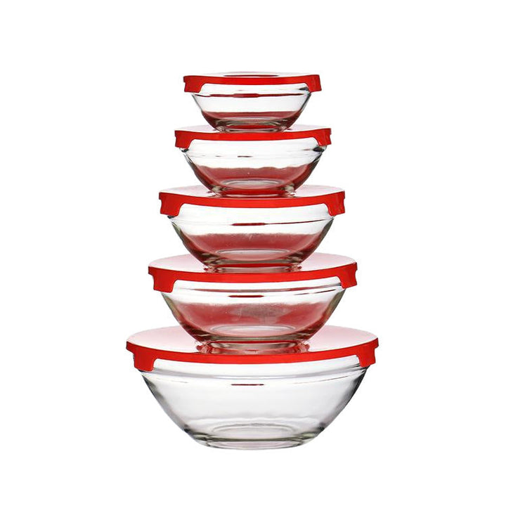 Women's set of stackable storage bowls with tight silicone lids Kalsten