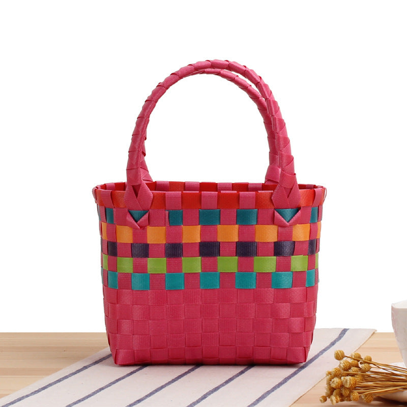 Handcrafted Tote Bag in Modern Check Pattern Kalsten