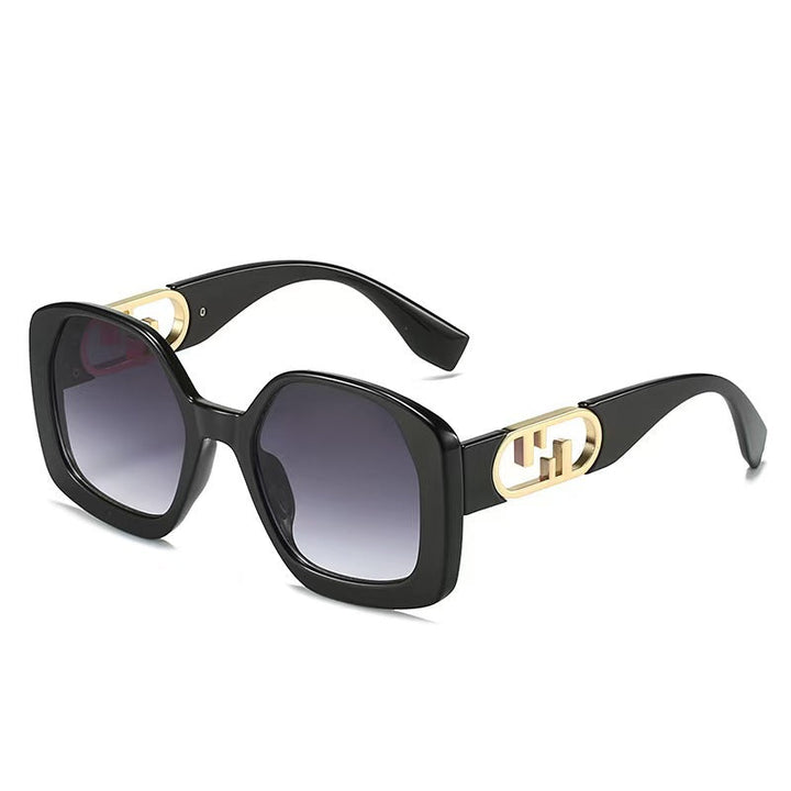 Women oversized sunglasses with extravagant geometric frame and elegant accents Kalsten
