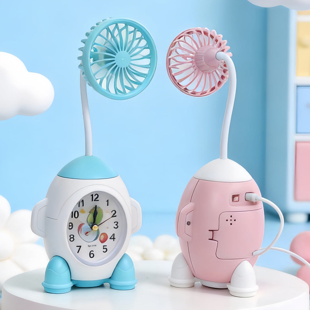 Ladies desk clock with integrated mini fan Kalsten