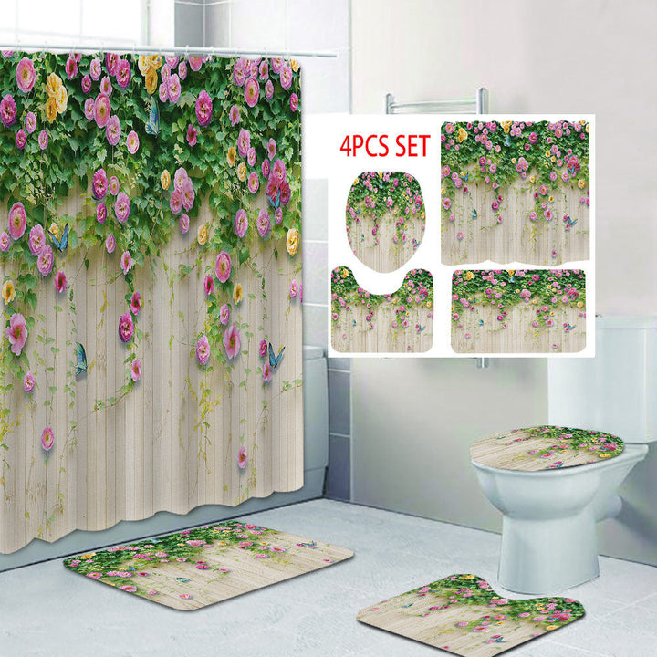 Rustic Garden-Themed Shower Curtain Kalsten
