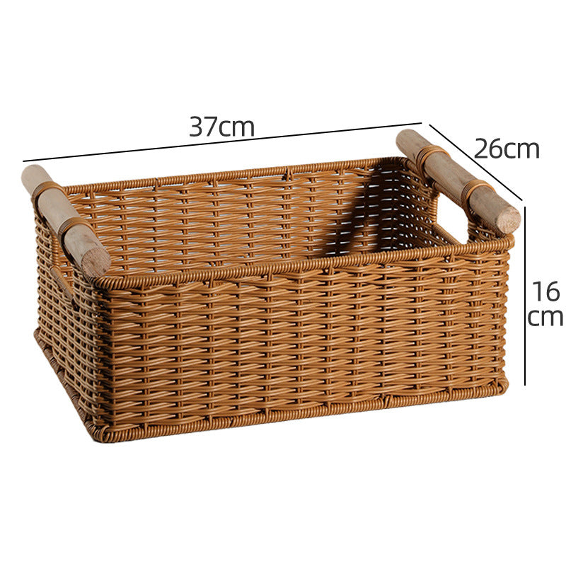 Handcrafted Rectangular Wicker Storage Bin Kalsten