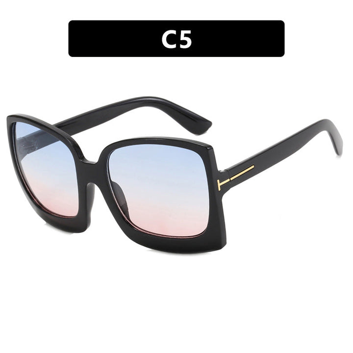 Women's oversized sunglasses in modern square design with mirrored lenses Kalsten
