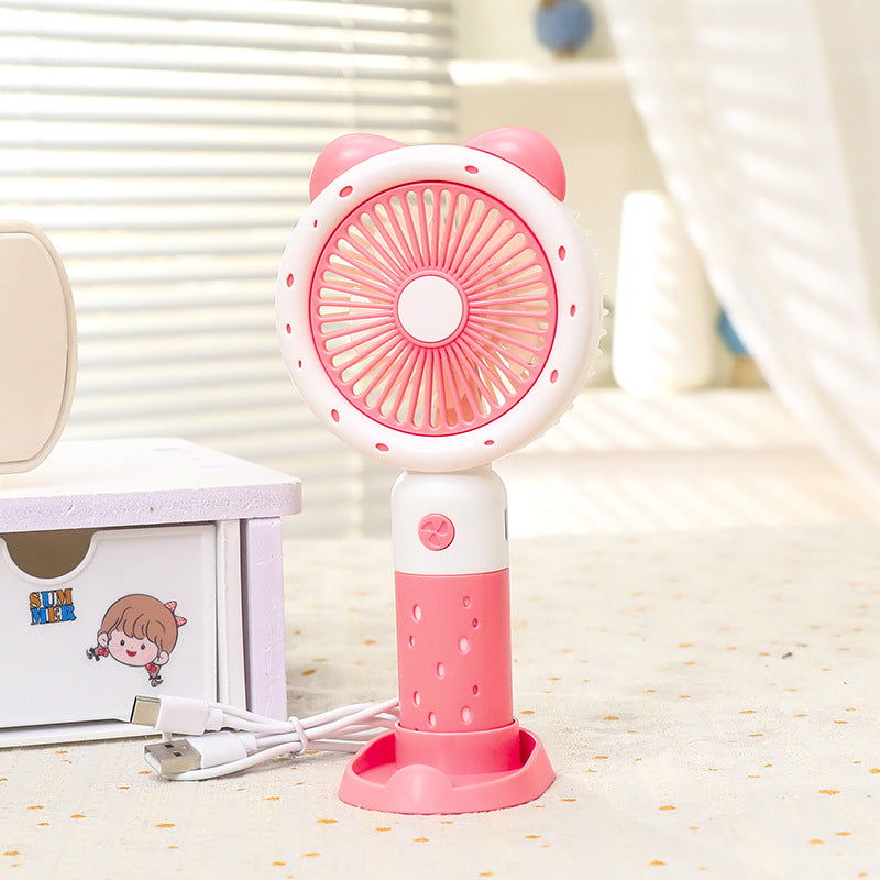 Ladies Portable Hand Fan with Cute Animal Design Kalsten