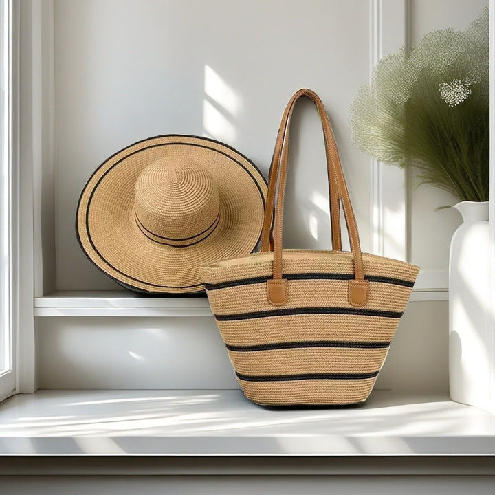 Beach bag with colorful stripes Kalsten