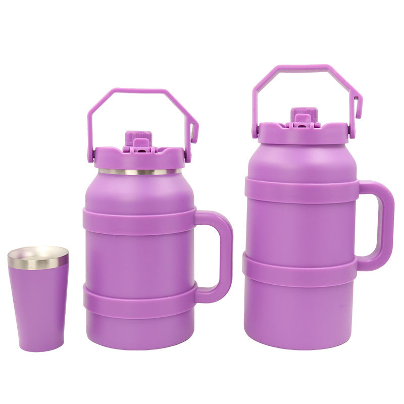 Ladies Insulated Stainless Steel Thermo Bottle with Practical Carry Handle Kalsten