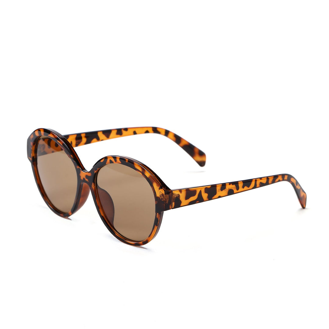 Women's round fashionable sunglasses with striking leopard pattern Kalsten
