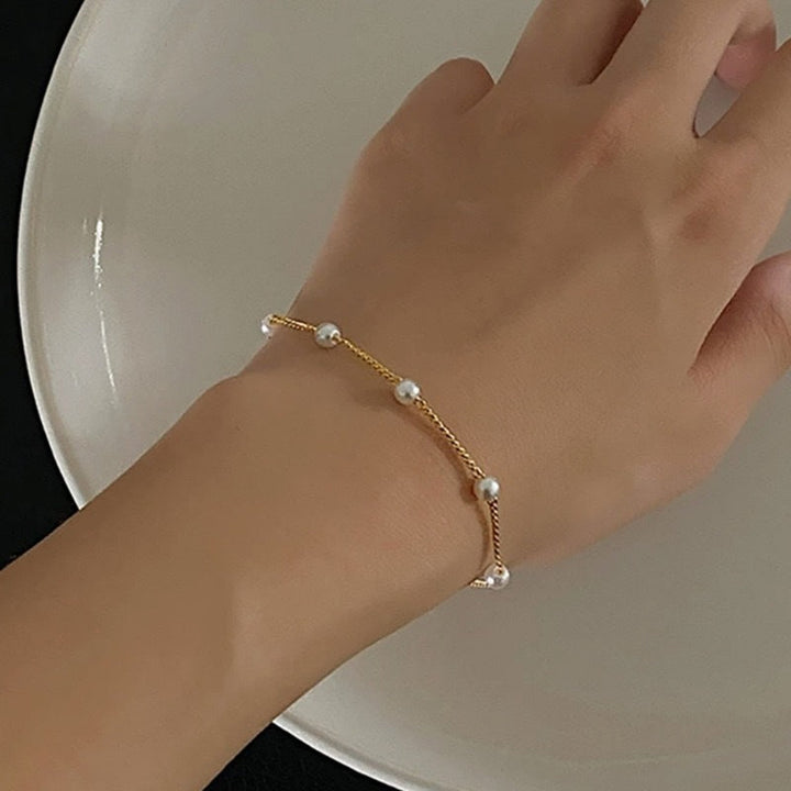 Elegant Pearl Accent Chain Bracelet Kalsten