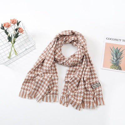 Women Checked Scarf made of Soft Material Kalsten