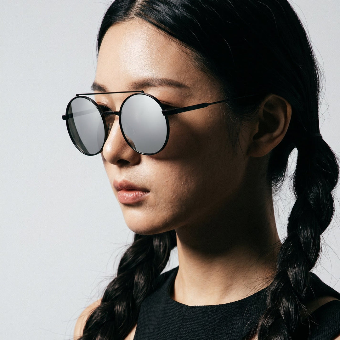Women's round sunglasses with stylish metal frame Kalsten