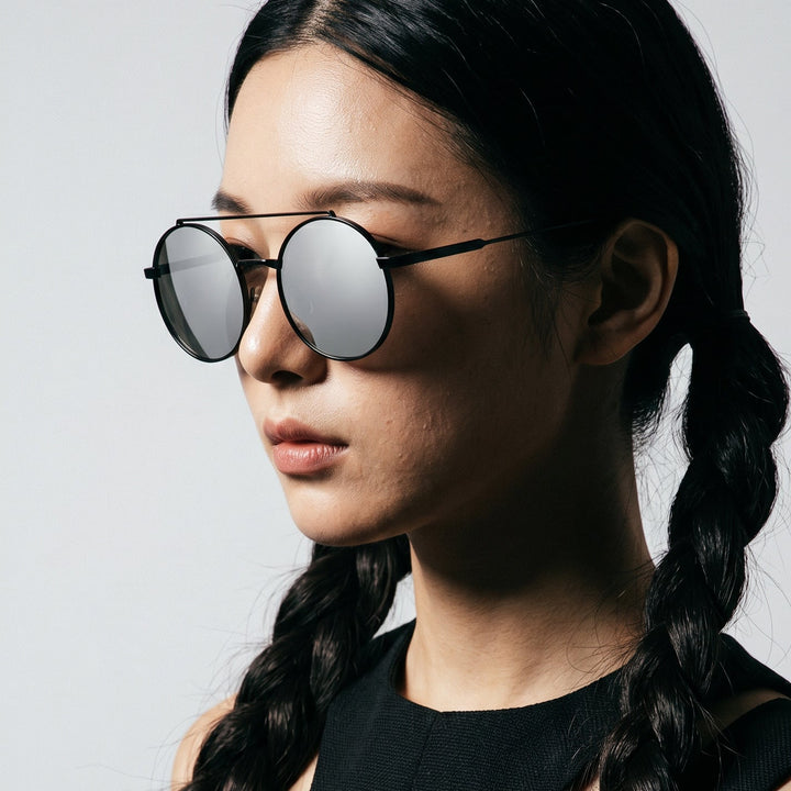 Women's round sunglasses with stylish metal frame Kalsten