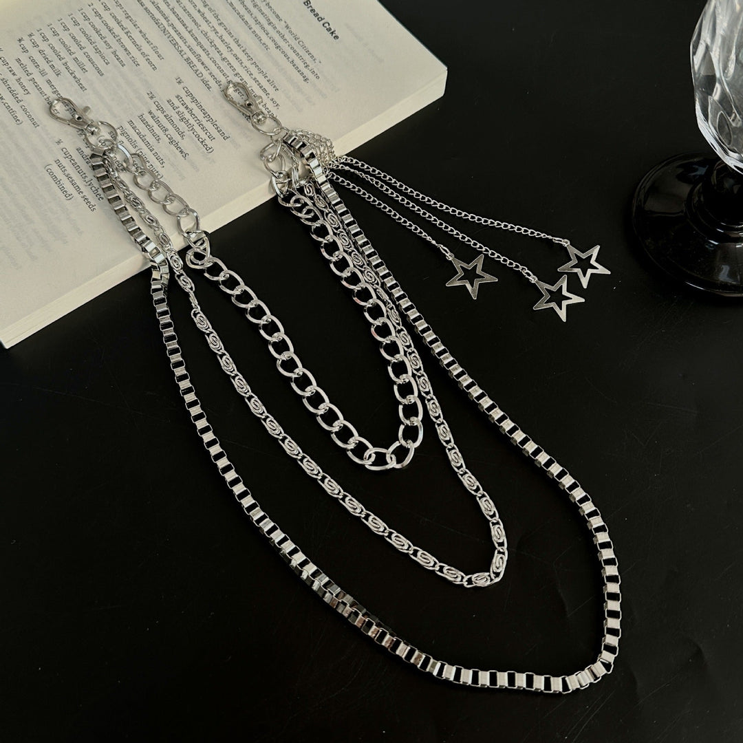 Fashionable chain belt with star pendants Kalsten