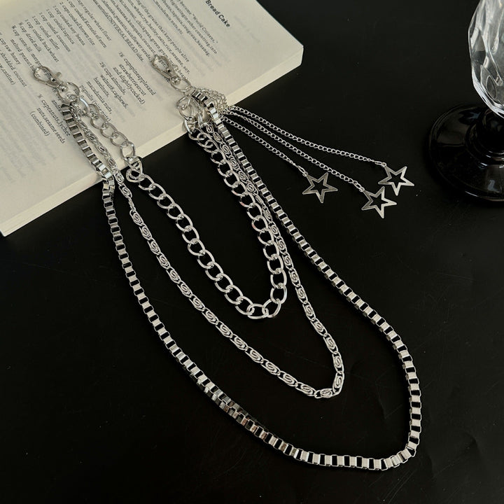 Fashionable chain belt with star pendants Kalsten
