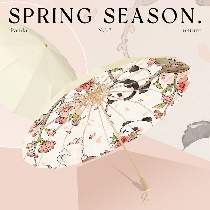 Women's elegant folding sun umbrella with floral design Kalsten