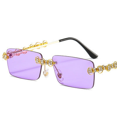 Women's designer sunglasses with sparkling frame and rectangular lenses Kalsten