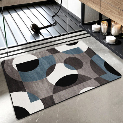 Geometric Pattern Soft Memory Foam Bath Mat Acalora