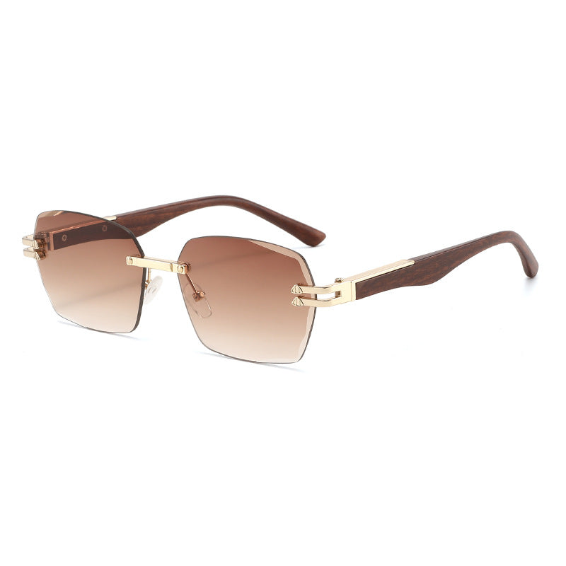 Men's Elegant Square Sunglasses with Wooden Temples Kalsten