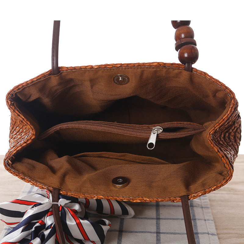 Elegant basket bag with trendy ribbon detail Kalsten