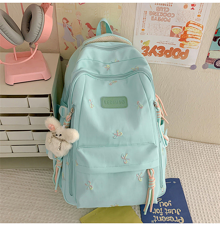 Cute Embroidered Casual School Backpack
