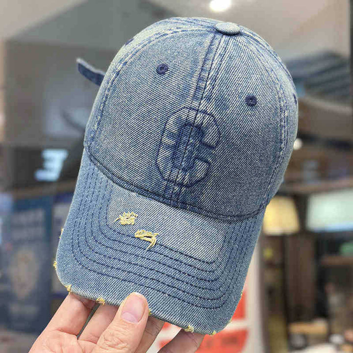 Men's Distressed Denim Baseball Cap Kalsten 1784188308