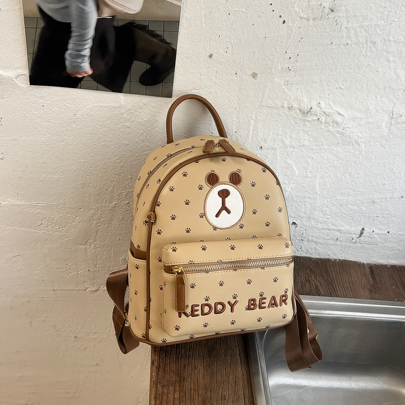 Children's Whimsical Bear-Themed Mini School Backpack