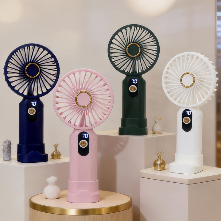 Portable handheld fan with digital speed display and USB charging function Kalsten