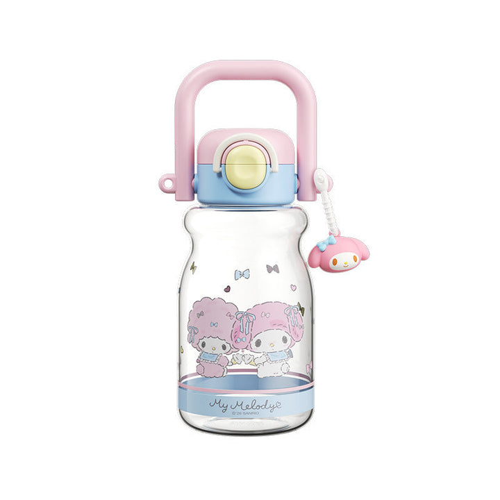 Women's water bottle with high-quality silicone carrying handle and playful character design Kalsten