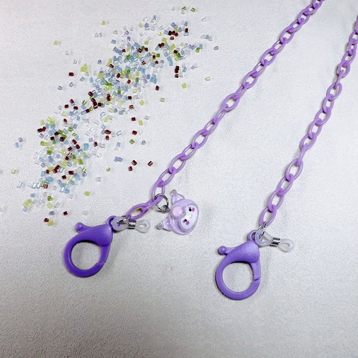 Playful glasses holder chain made of transparent material Kalsten
