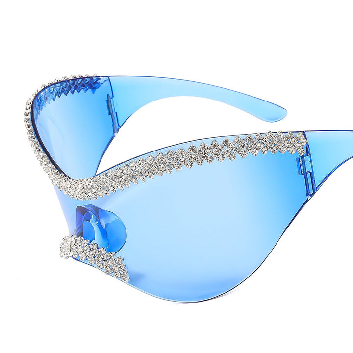 Women's Glamorous High-Gloss Sunglasses with Crystal Frame Kalsten