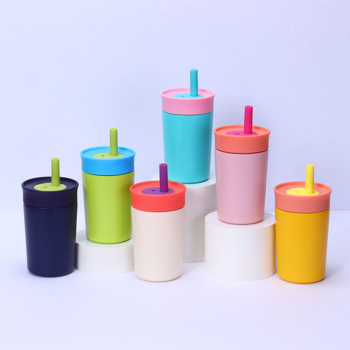 Women insulated coffee cup with integrated straw Kalsten